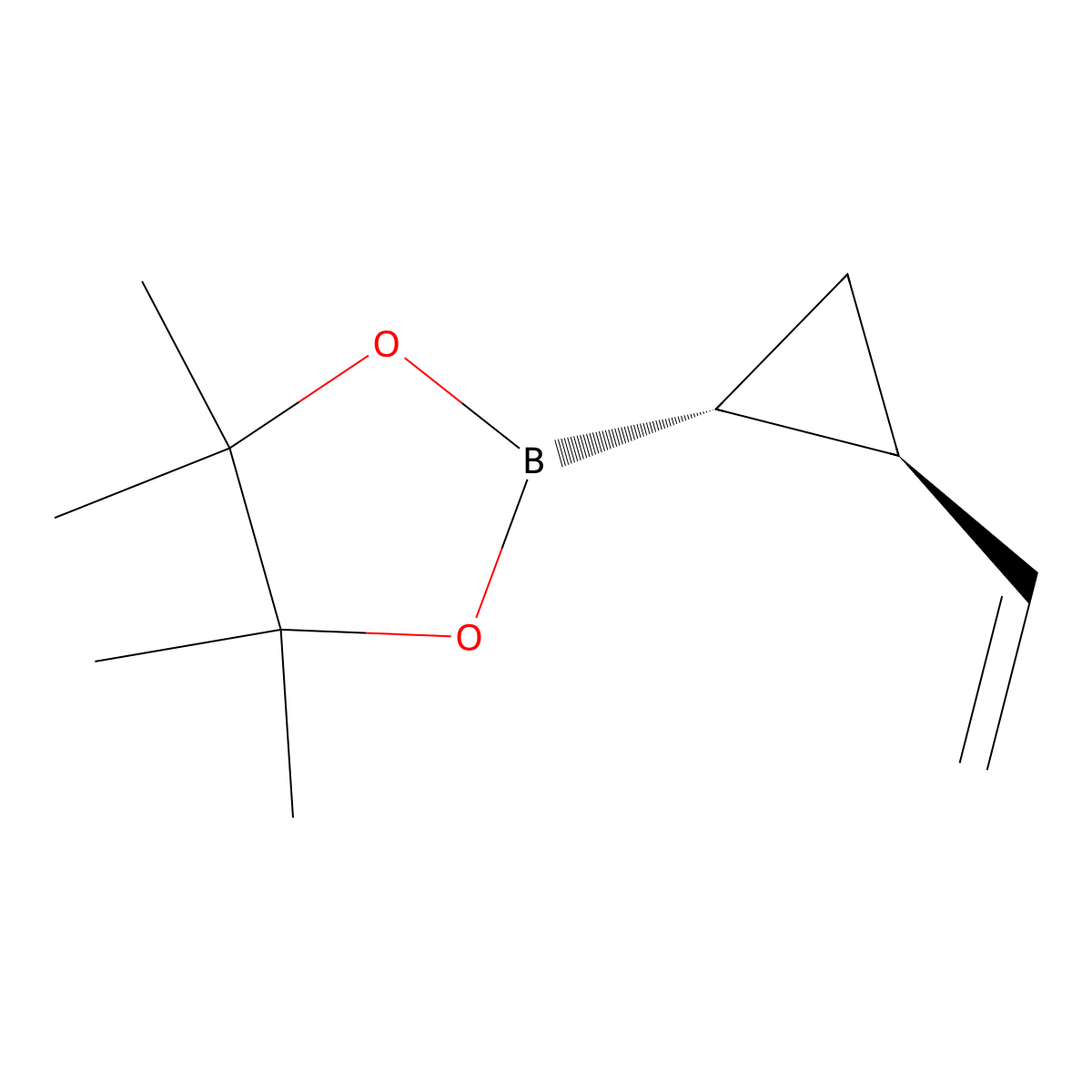 rac-2-[(1R,2R)-2-ethenylcyclopropyl]-4,4,5,5-tetramethyl-1,3,2-dioxaborolane molecular structure, CAS 3047781-37-0