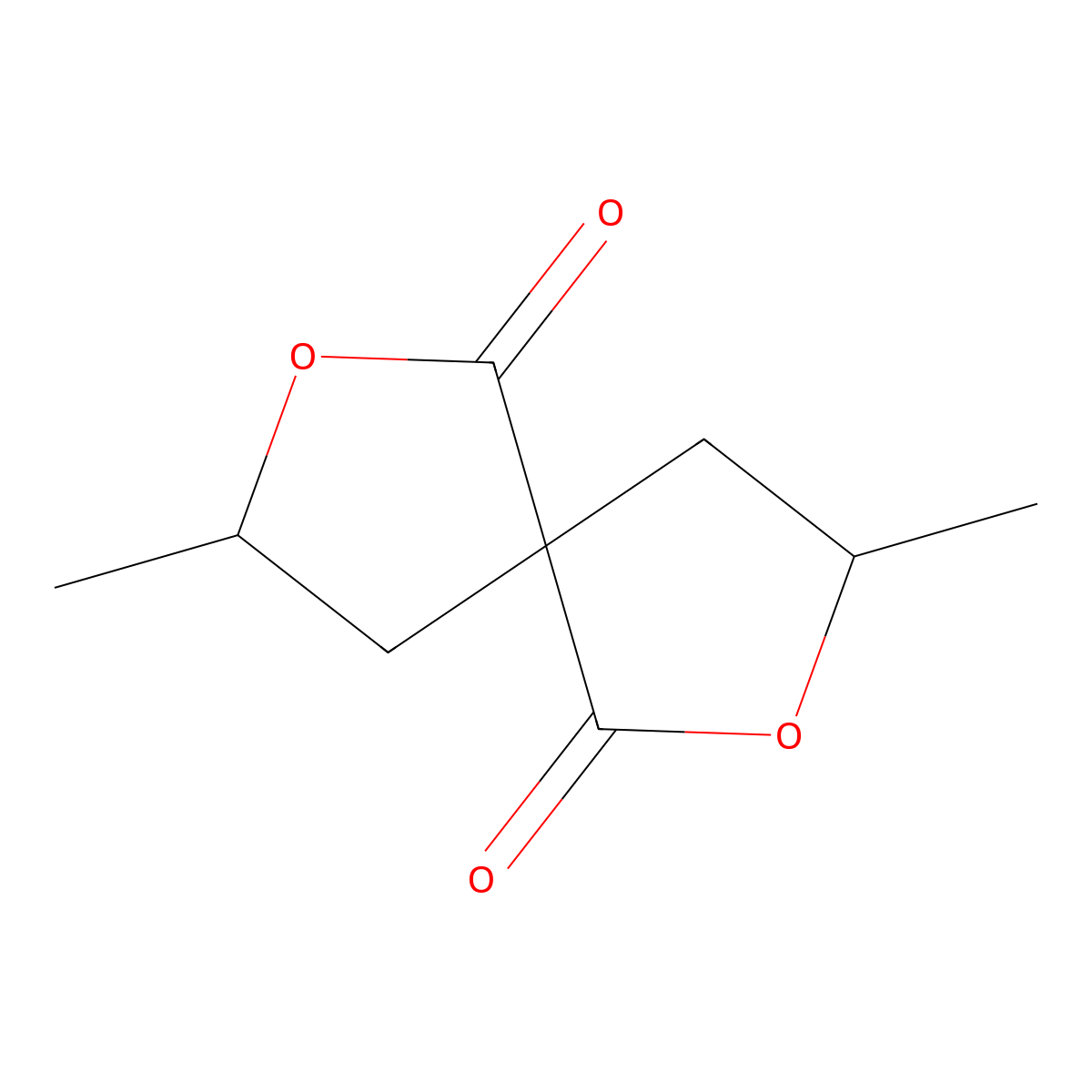 2,7-Dioxaspiro(4.4)nonane-1,6-dione, 3,8-dimethyl- molecular structure, CAS 3048-76-8