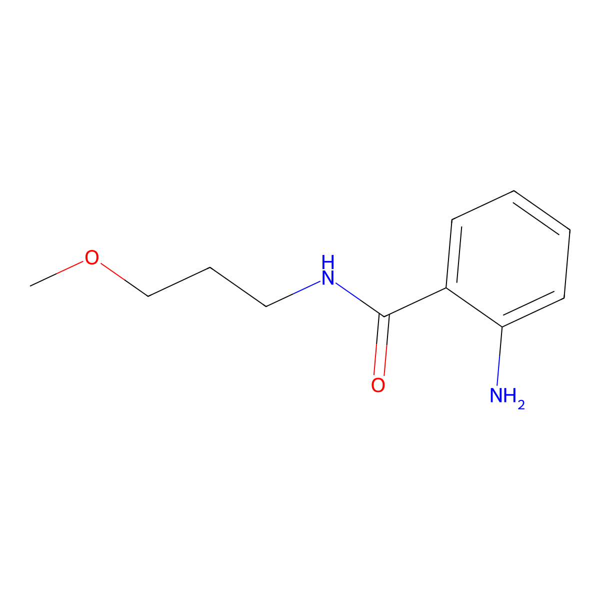 2-amino-N-(3-methoxypropyl)benzamide molecular structure, CAS 30481-59-5