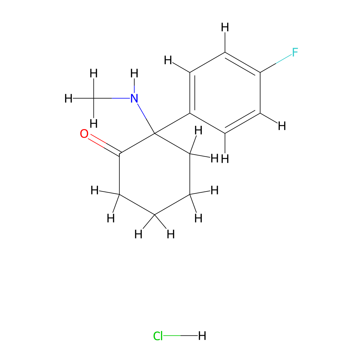 4-Fluoro Deschloroketamine Hydrochloride molecular structure, CAS 3048183-53-2