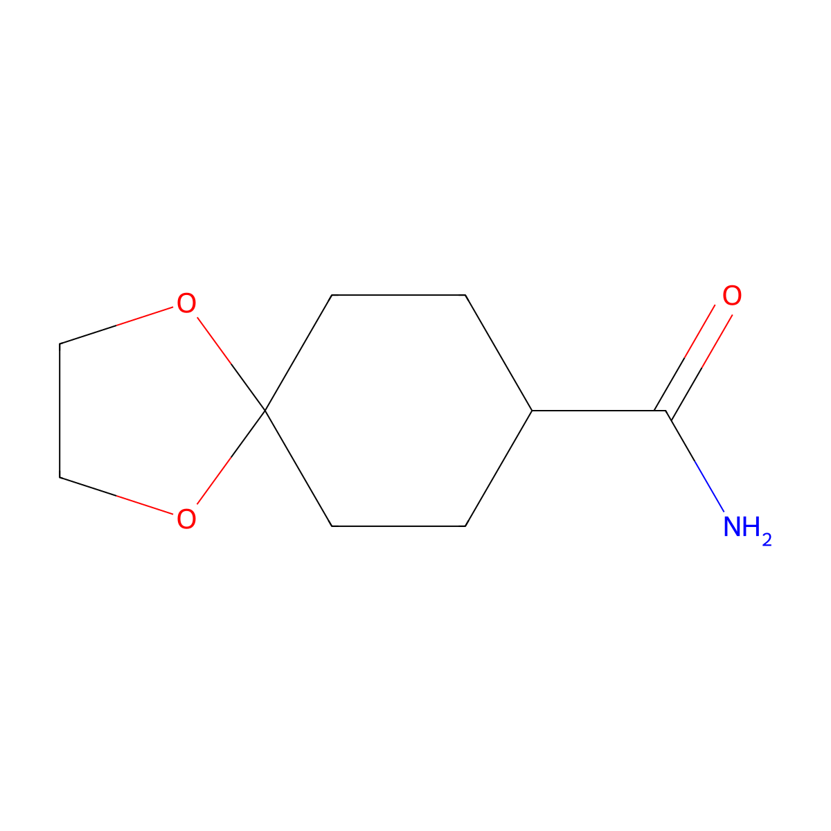 1,4-Dioxaspiro[4.5]decane-8-carboxamide molecular structure, CAS 30482-24-7