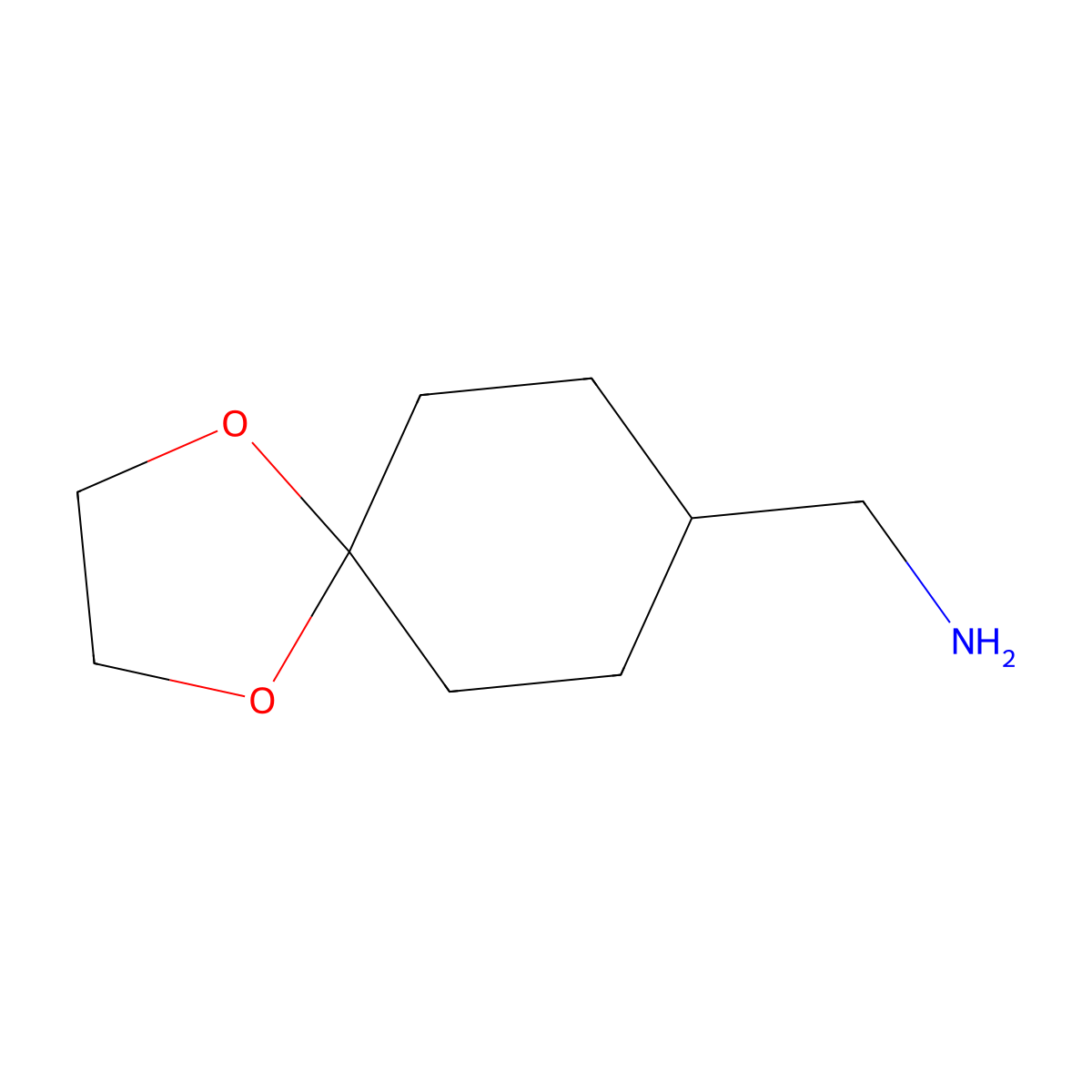 1-{1,4-Dioxaspiro[4.5]decan-8-yl}methanamine molecular structure, CAS 30482-25-8