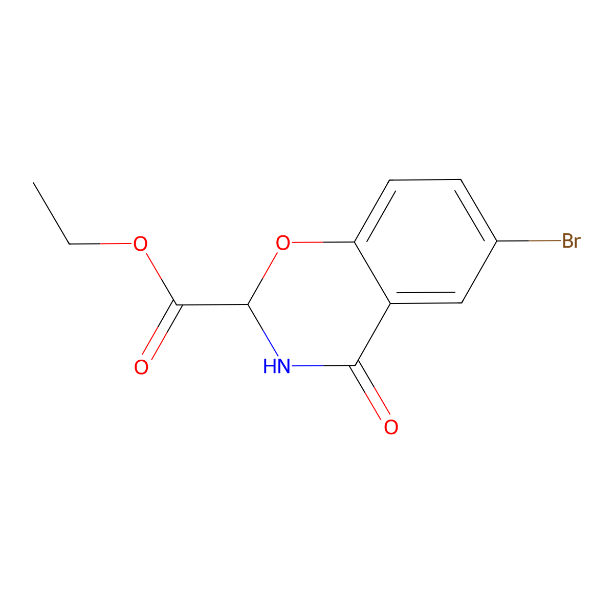 Ethyl 6-bromo-4-oxo-3,4-dihydro-2H-benzo[e][1,3]oxazine-2-carboxylate molecular structure, CAS 30482-66-7