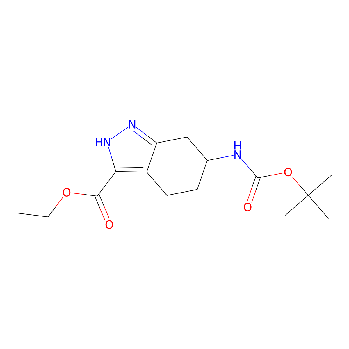 ethyl 6-{[(tert-butoxy)carbonyl]amino}-4,5,6,7-tetrahydro-1H-indazole-3-carboxylate molecular structure, CAS 3048326-83-3