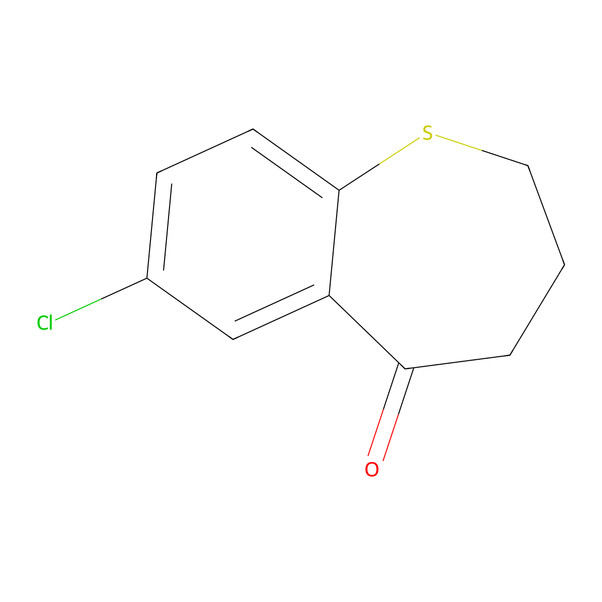 7-Chloro-2,3,4,5-tetrahydro-1-benzothiepin-5-one molecular structure, CAS 30484-10-7
