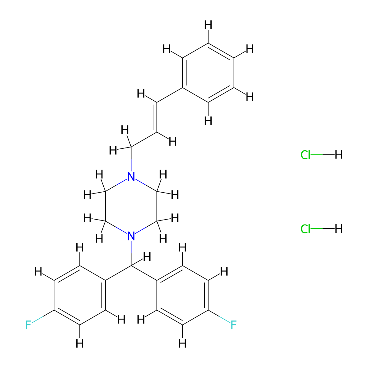 Flunarizine Hydrochloride molecular structure, CAS 30484-77-6