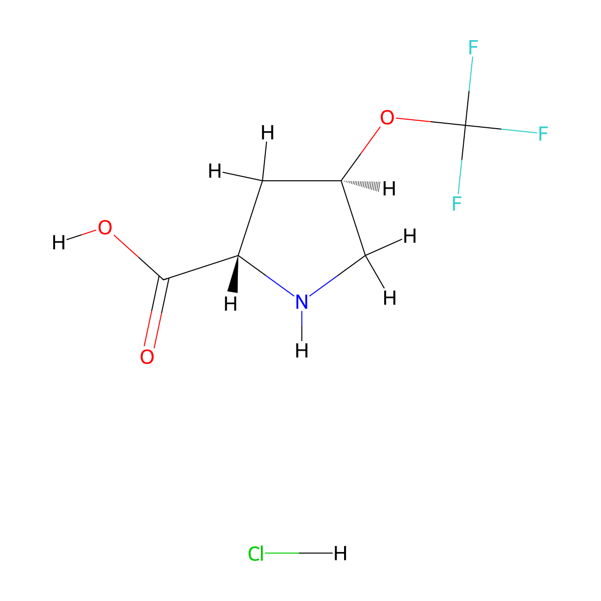 (2S,4R)-4-(Trifluoromethoxy)pyrrolidine-2-carboxylic acid hydrochloride molecular structure, CAS 3048484-07-4