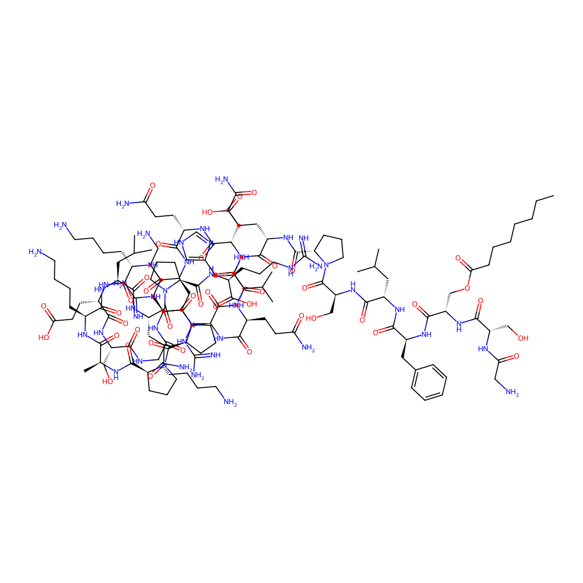 Ghrelin molecular structure, CAS 304853-26-7