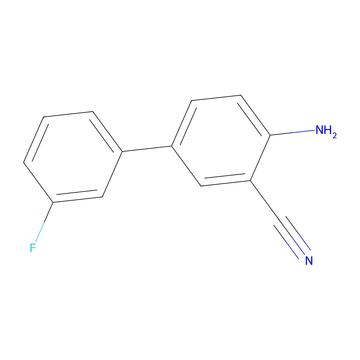 4-Amino-3'-fluoro-[1,1'-biphenyl]-3-carbonitrile molecular structure, CAS 304854-51-1