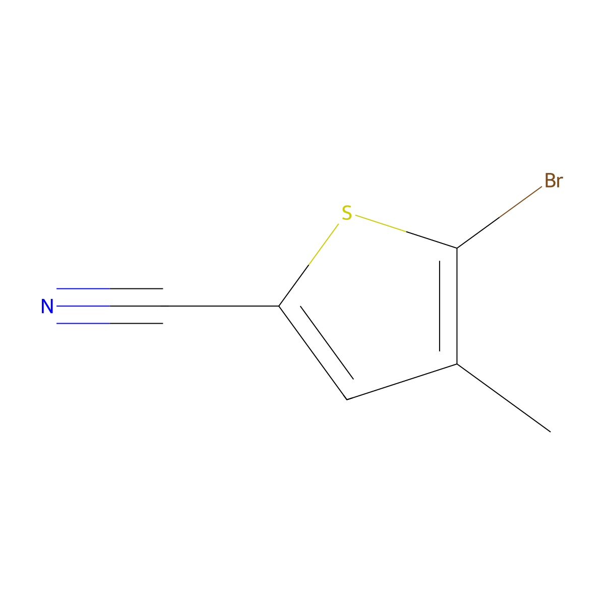 5-Bromo-4-methylthiophene-2-carbonitrile molecular structure, CAS 304854-52-2