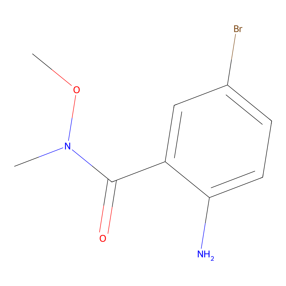 2-amino-5-bromo-N-methoxy-N-methylbenzamide molecular structure, CAS 304854-54-4