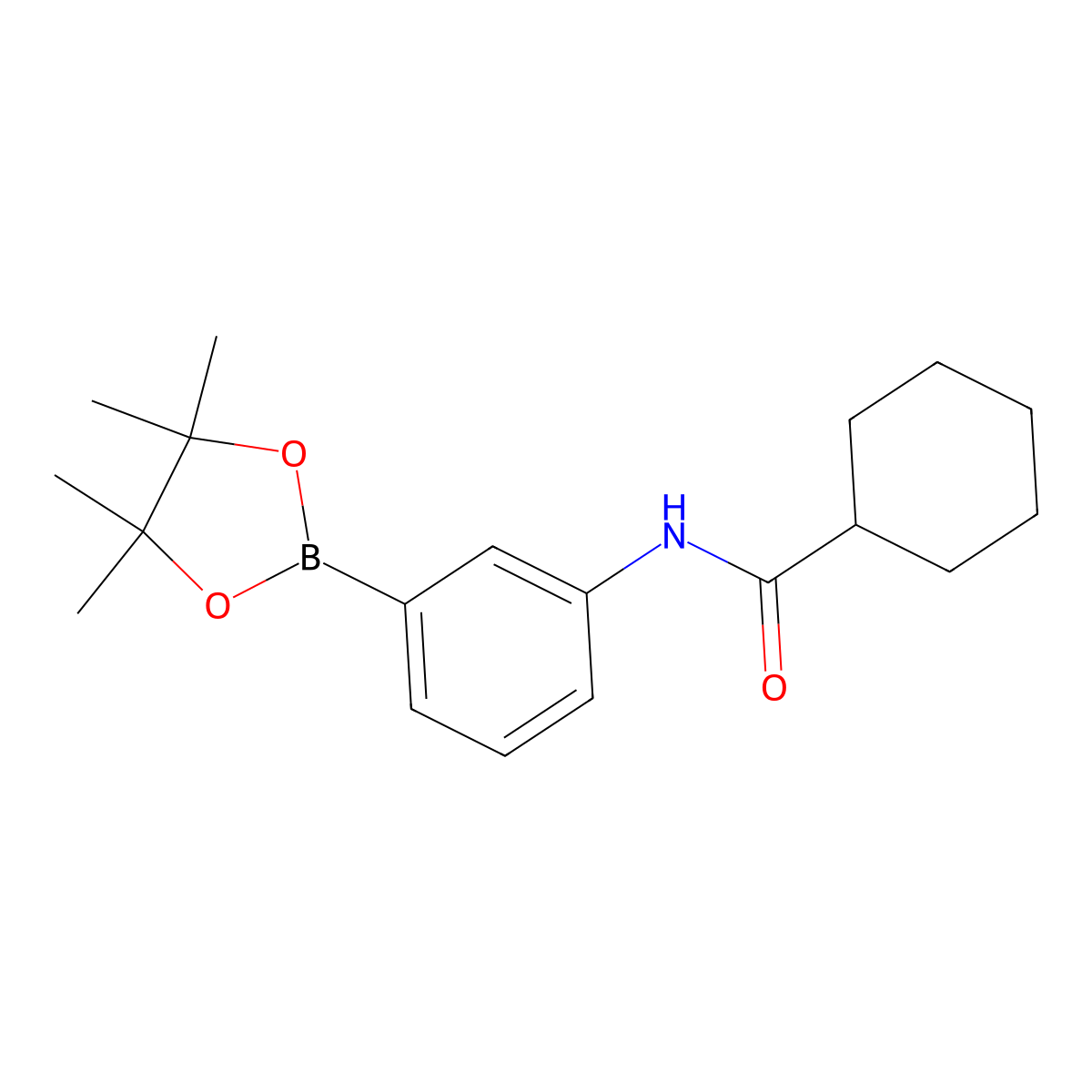 N-(3-(4,4,5,5-Tetramethyl-1,3,2-dioxaborolan-2-yl)phenyl)cyclohexanecarboxamide molecular structure, CAS 3048541-51-8