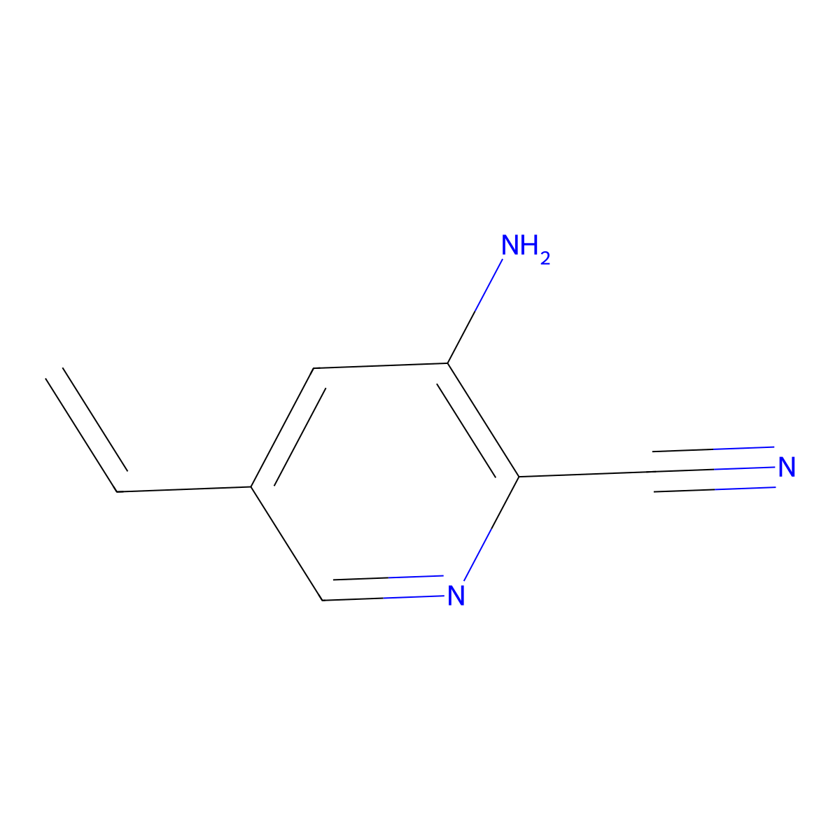 3-Amino-5-ethenylpyridine-2-carbonitrile molecular structure, CAS 3048542-56-6