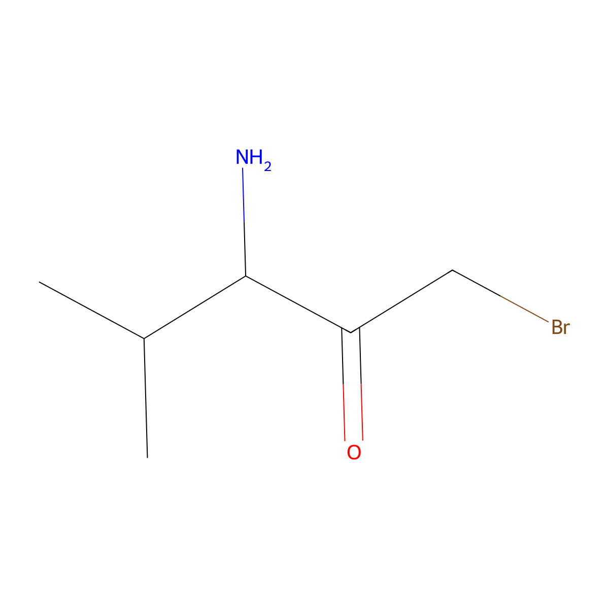 (3S)-3-amino-1-bromo-4-methylpentan-2-one molecular structure, CAS 304855-98-9