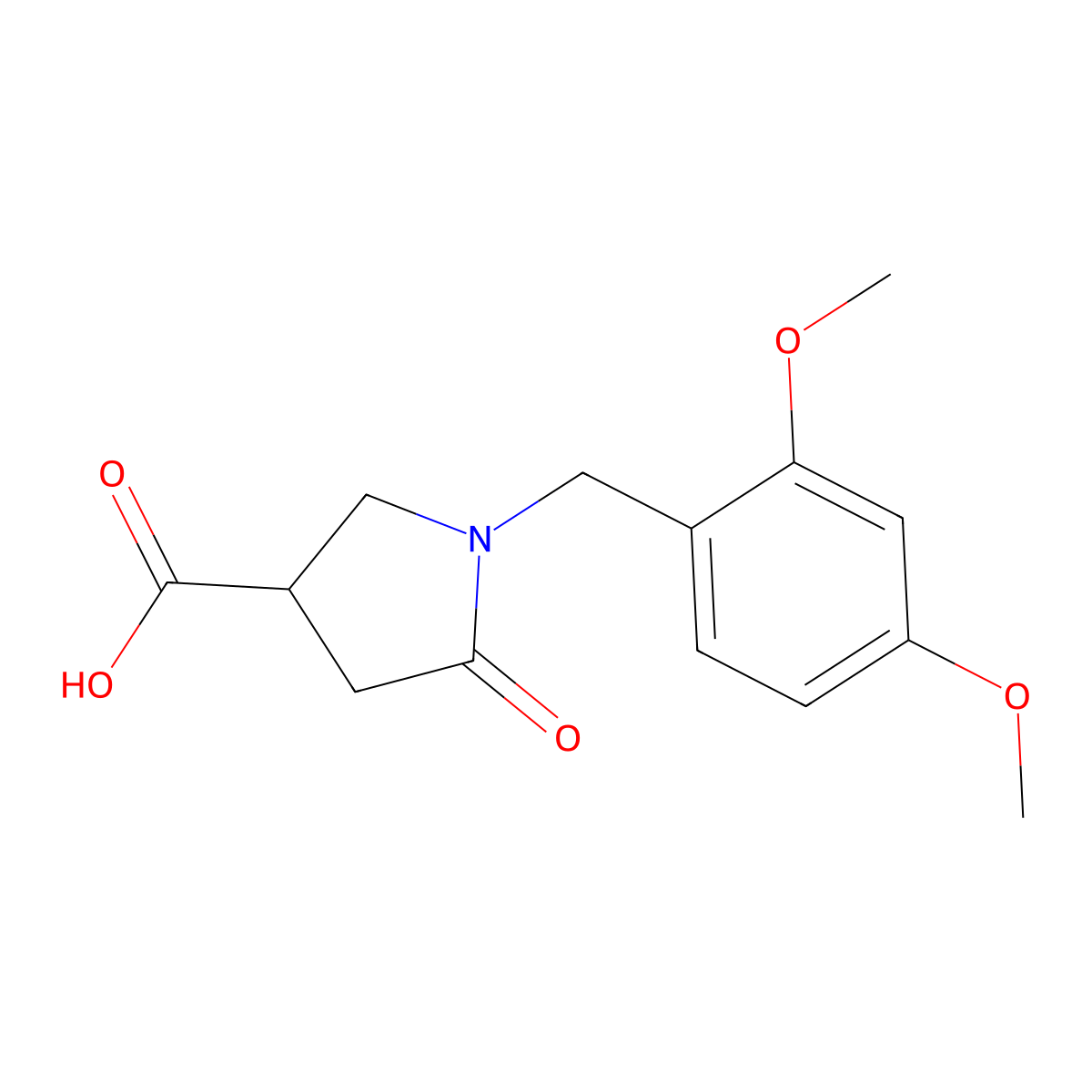 1-(2,4-Dimethoxybenzyl)-5-oxopyrrolidine-3-carboxylic acid molecular structure, CAS 304858-45-5