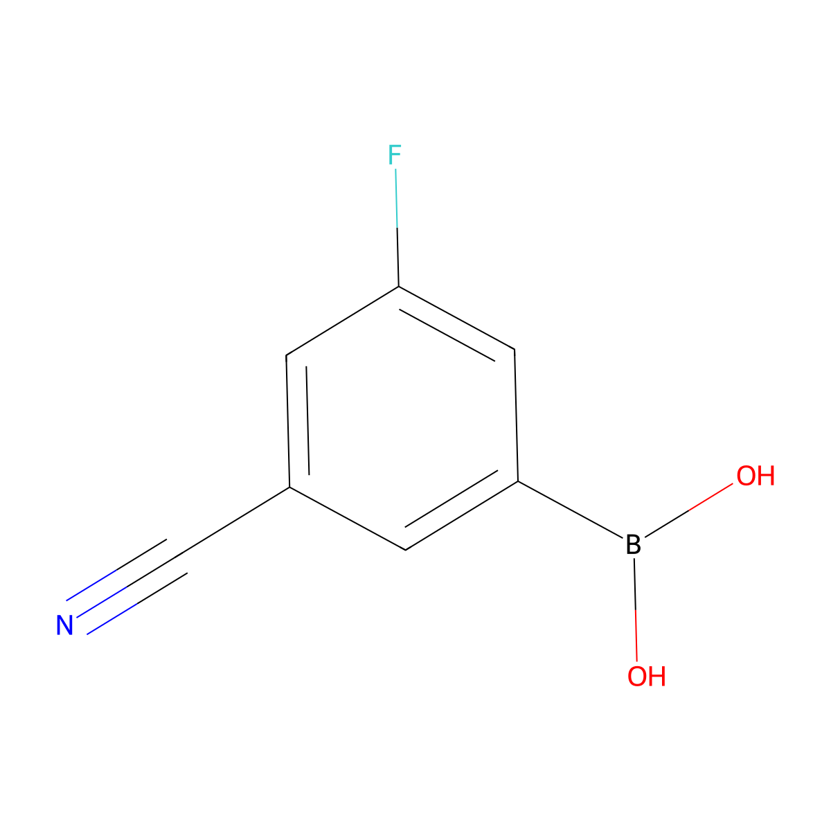(3-Cyano-5-fluorophenyl)boronic acid molecular structure, CAS 304858-67-1