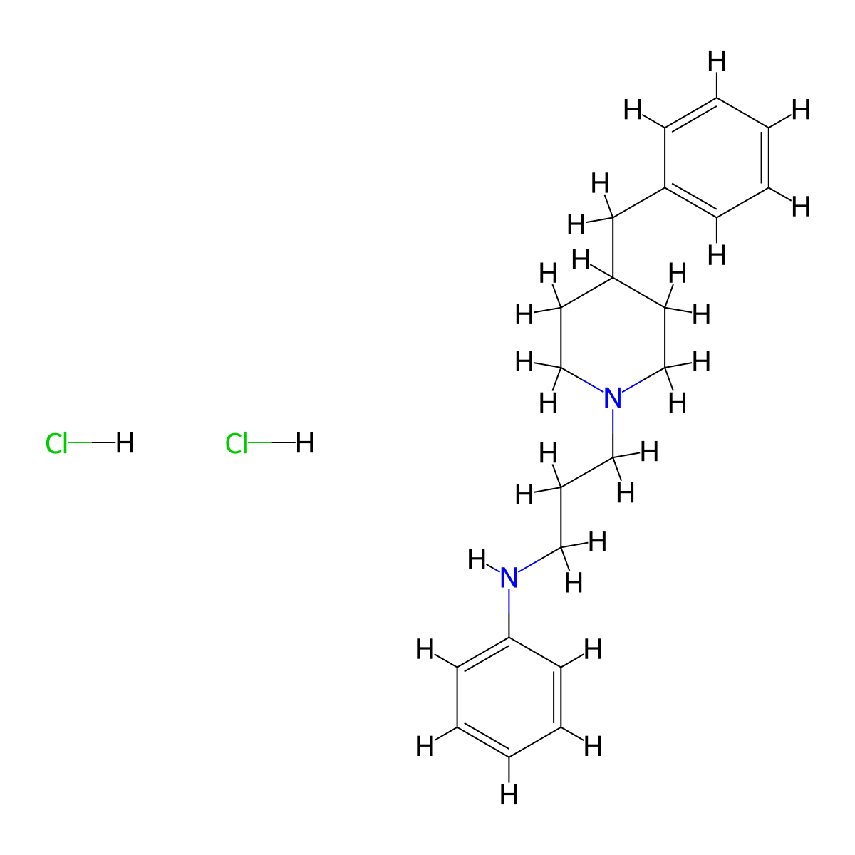 N-[3-(4-benzylpiperidin-1-yl)propyl]aniline dihydrochloride molecular structure, CAS 304858-74-0