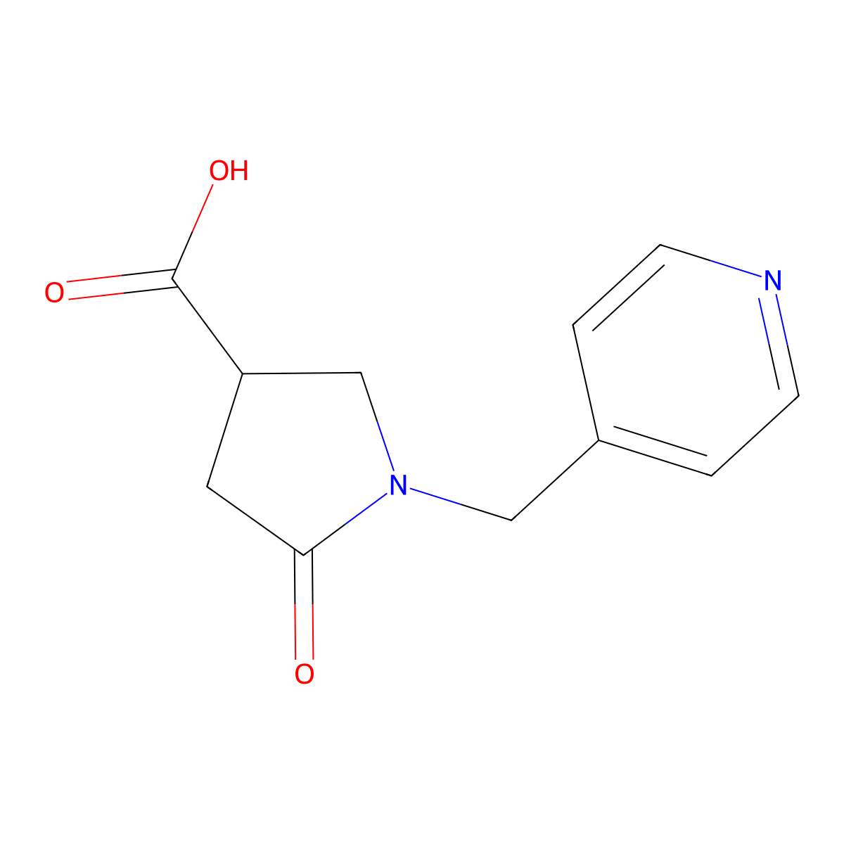5-Oxo-1-(pyridin-4-ylmethyl)pyrrolidine-3-carboxylic acid molecular structure, CAS 304859-15-2