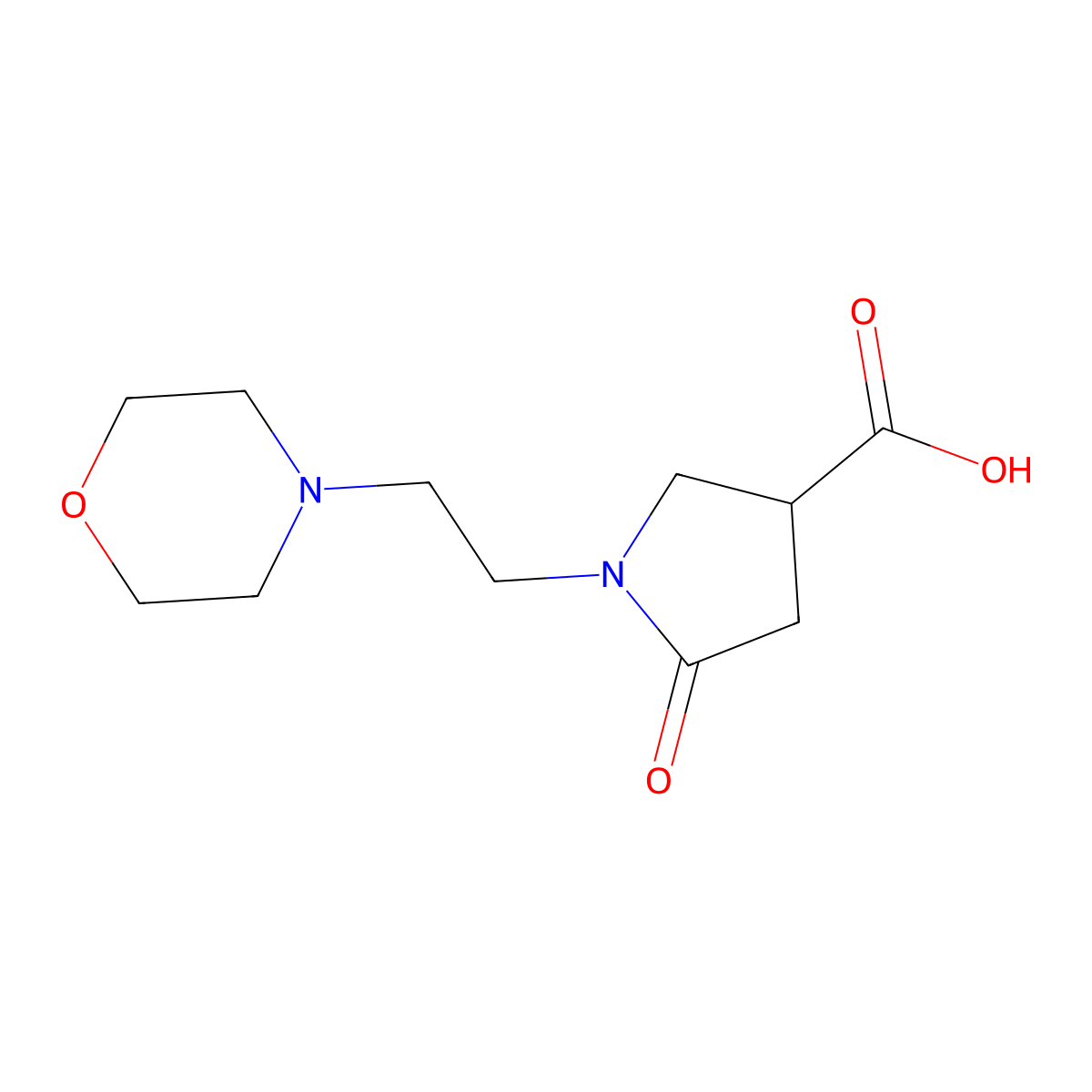 1-[2-(Morpholin-4-yl)ethyl]-5-oxopyrrolidine-3-carboxylic acid molecular structure, CAS 304859-18-5