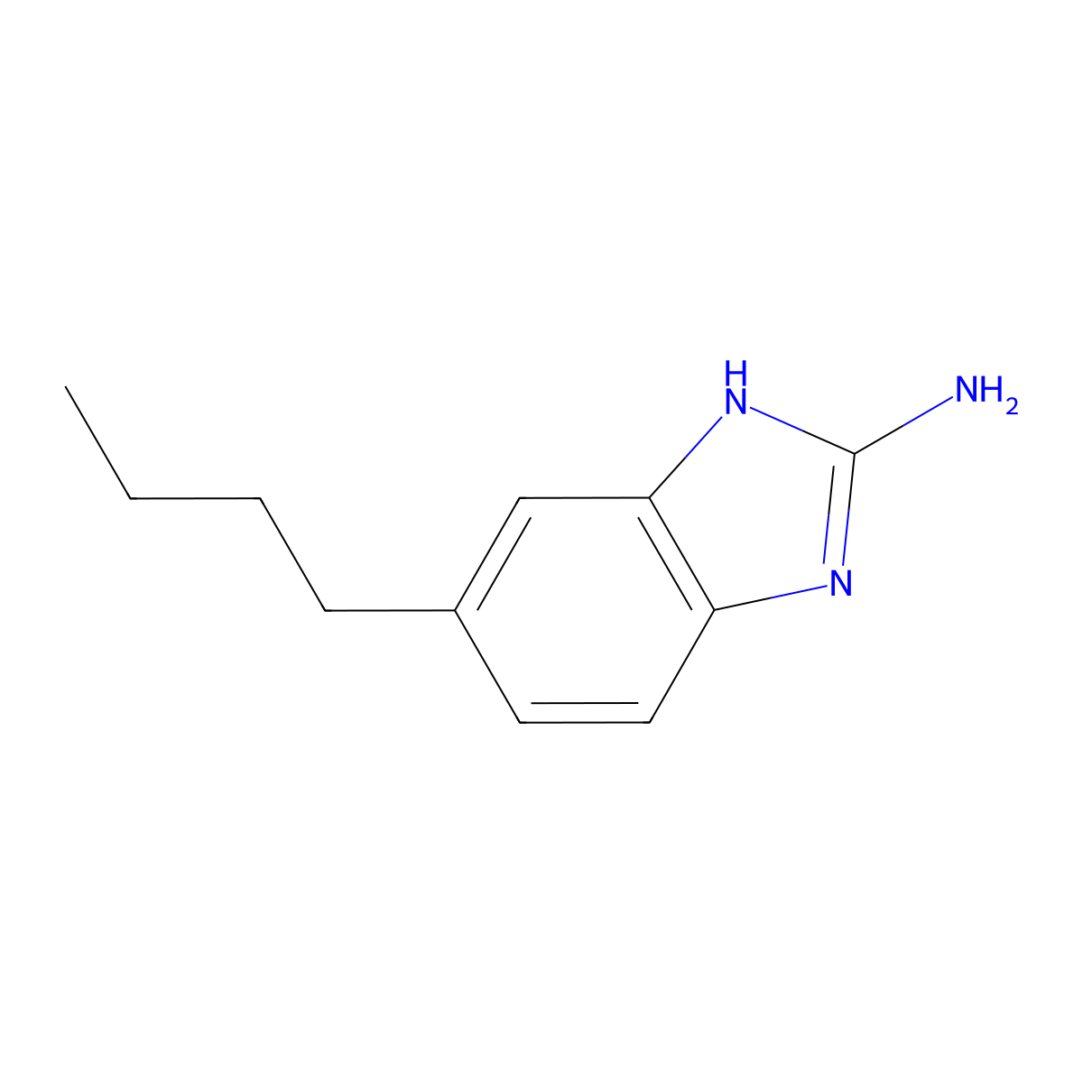 Benzimidazole, 2-amino-5-butyl- molecular structure, CAS 30486-72-7