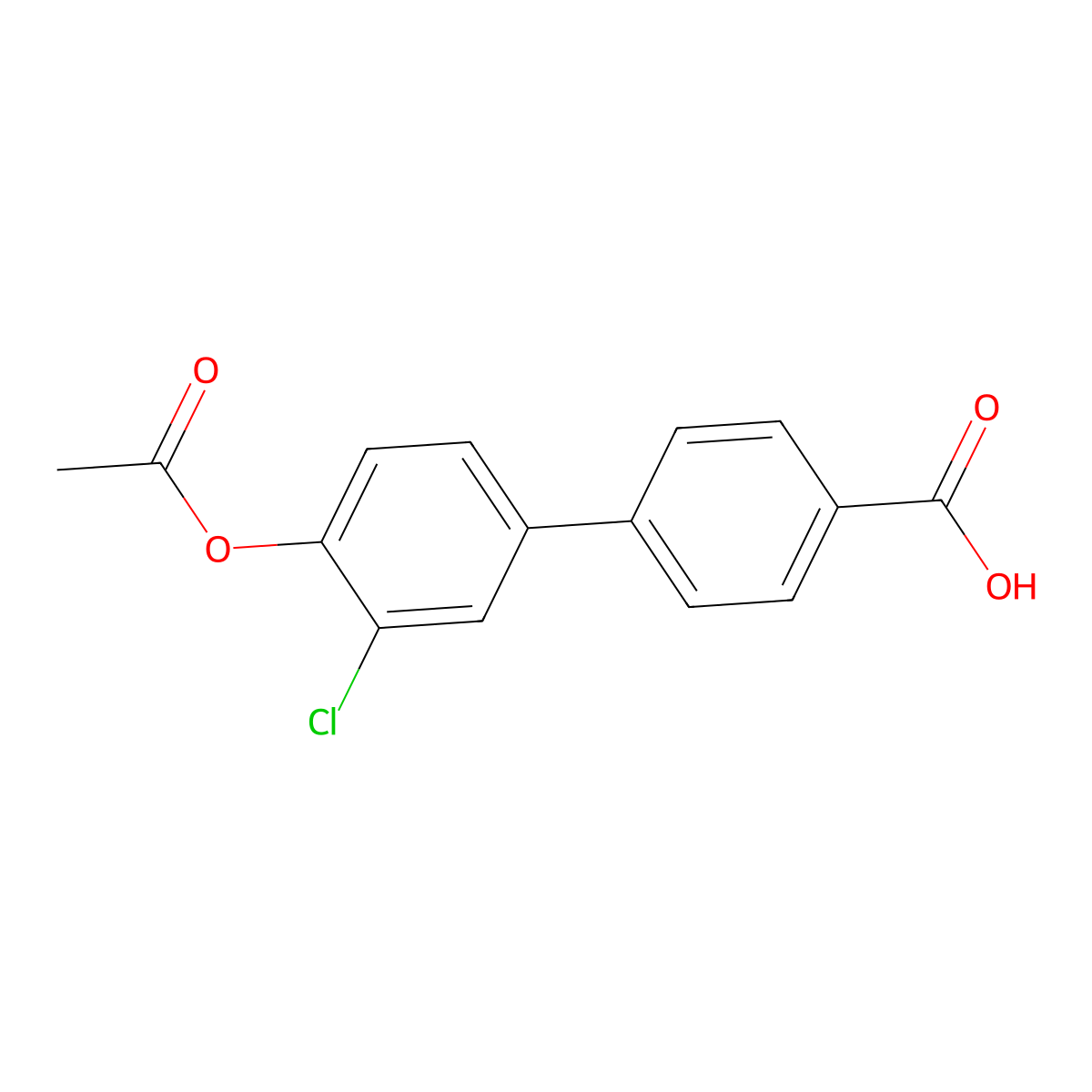 4-[4-(Acetyloxy)-3-chlorophenyl]benzoic acid molecular structure, CAS 304861-49-2
