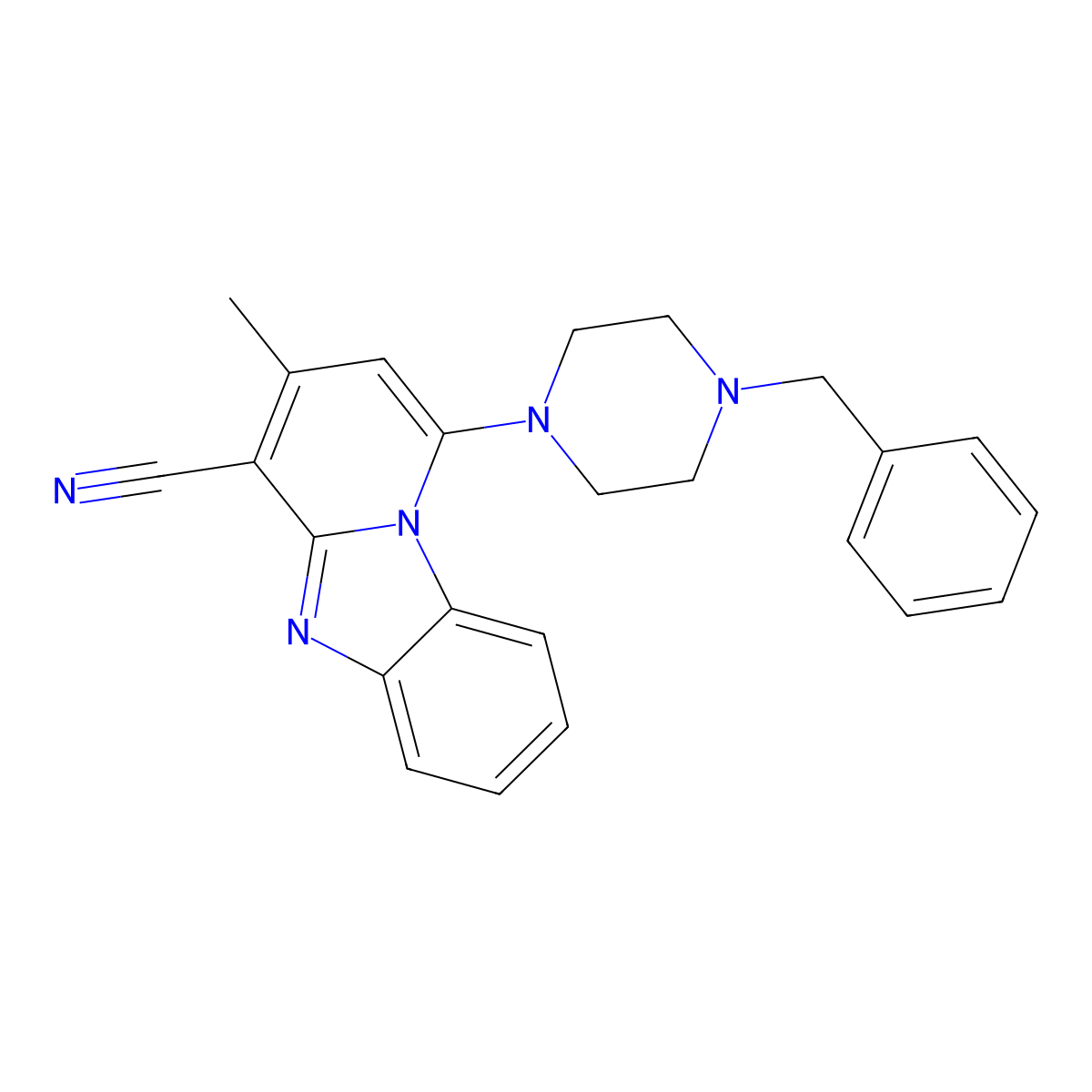 1-(4-Benzylpiperazin-1-yl)-3-methylpyrido[1,2-a]benzimidazole-4-carbonitrile molecular structure, CAS 304861-62-9