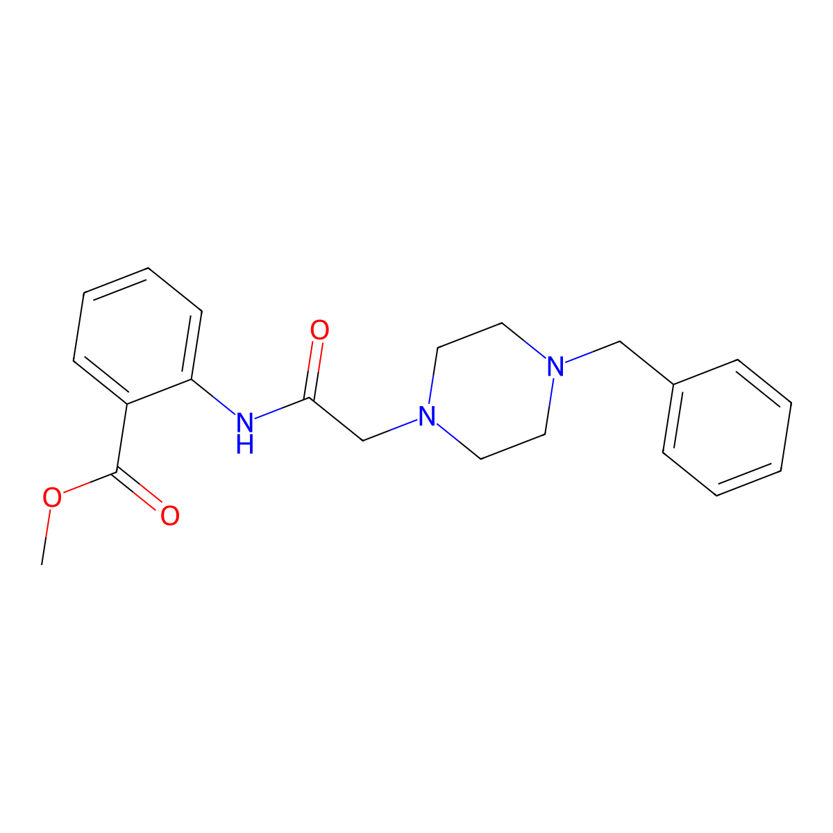 Methyl 2-{2-[4-benzylpiperazinyl]acetylamino}benzoate molecular structure, CAS 304861-75-4