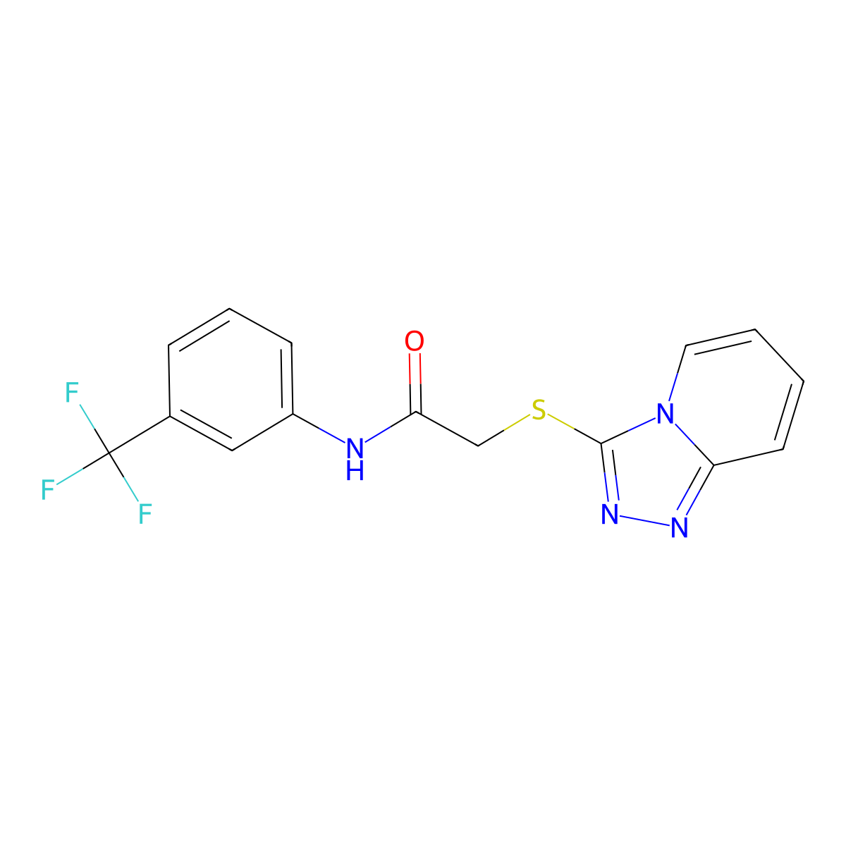 2-([1,2,4]triazolo[4,3-a]pyridin-3-ylsulfanyl)-N-[3-(trifluoromethyl)phenyl]acetamide molecular structure, CAS 304862-29-1
