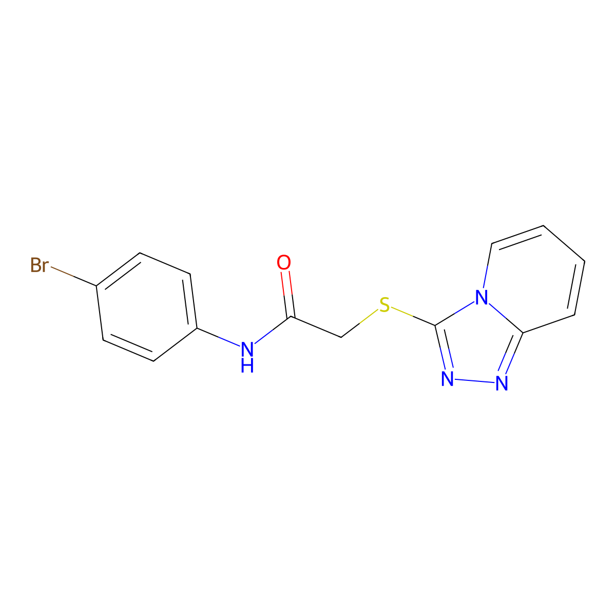 2-([1,2,4]triazolo[4,3-a]pyridin-3-ylthio)-N-(4-bromophenyl)acetamide molecular structure, CAS 304862-70-2