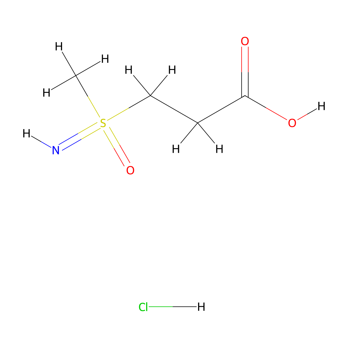 3-(S-Methylsulfonimidoyl)propanoic acid hydrochloride molecular structure, CAS 3048620-44-3