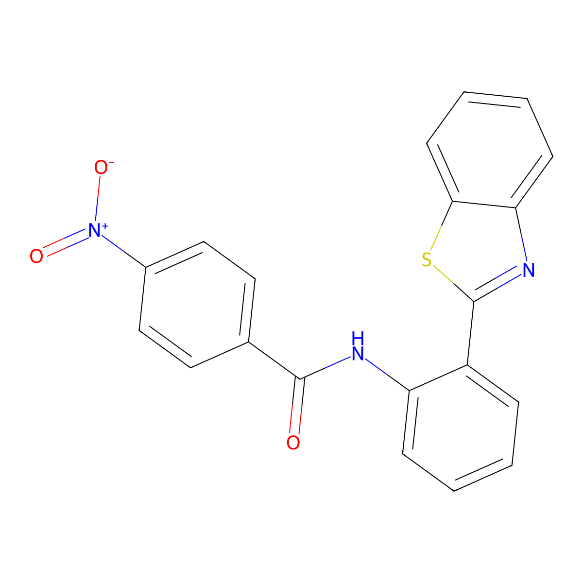 N-[2-(1,3-benzothiazol-2-yl)phenyl]-4-nitrobenzamide molecular structure, CAS 304864-27-5