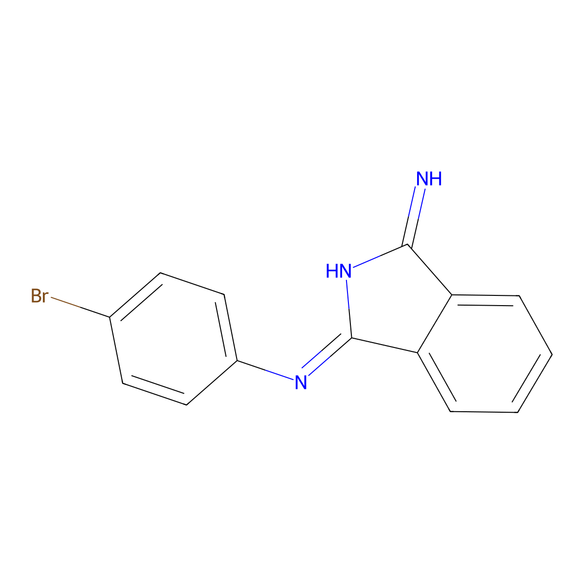 (Z)-4-bromo-N-(3-iminoisoindolin-1-ylidene)aniline molecular structure, CAS 304864-34-4