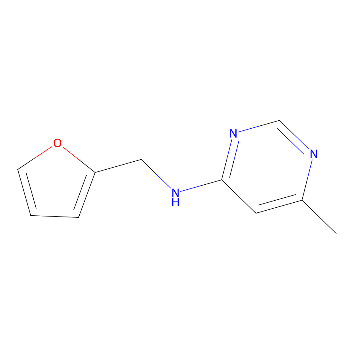N-(furan-2-ylmethyl)-6-methylpyrimidin-4-amine molecular structure, CAS 304864-79-7