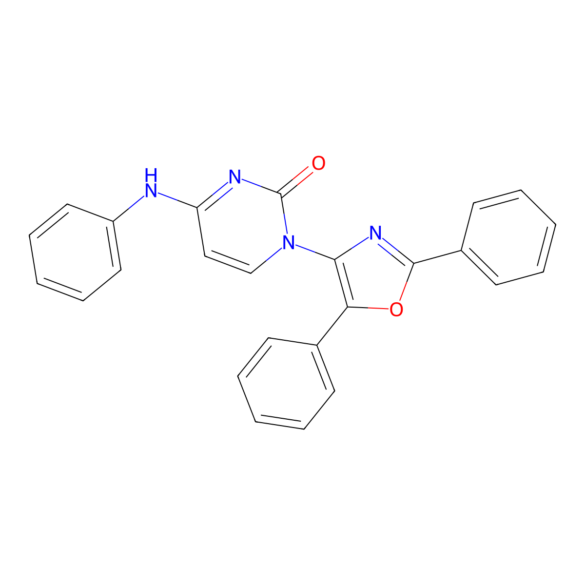 1-(2,5-diphenyloxazol-4-yl)-4-(phenylamino)pyrimidin-2(1H)-one molecular structure, CAS 304865-14-3