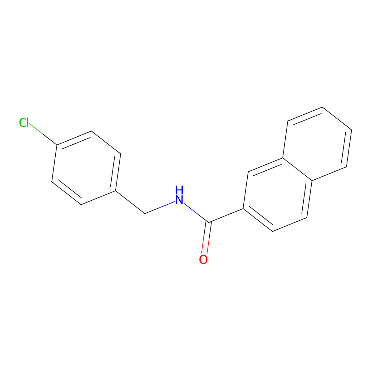 N-[(4-chlorophenyl)methyl]naphthalene-2-carboxamide molecular structure, CAS 304867-74-1