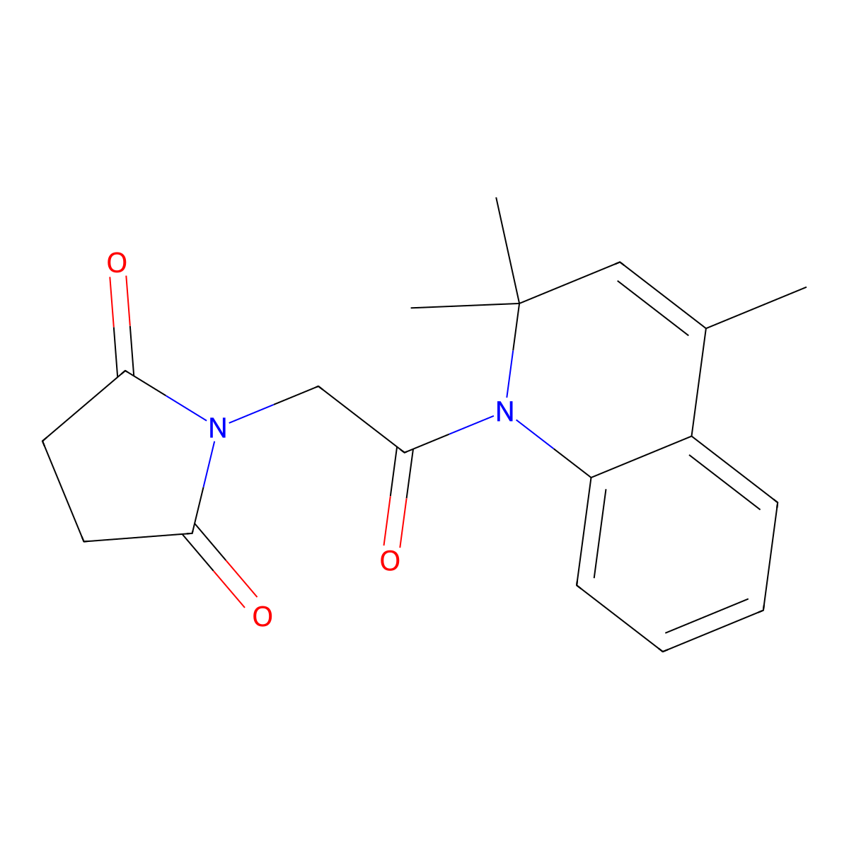 1-[2-oxo-2-(2,2,4-trimethyl-1(2H)-quinolinyl)ethyl]-2,5-pyrrolidinedione molecular structure, CAS 304868-03-9