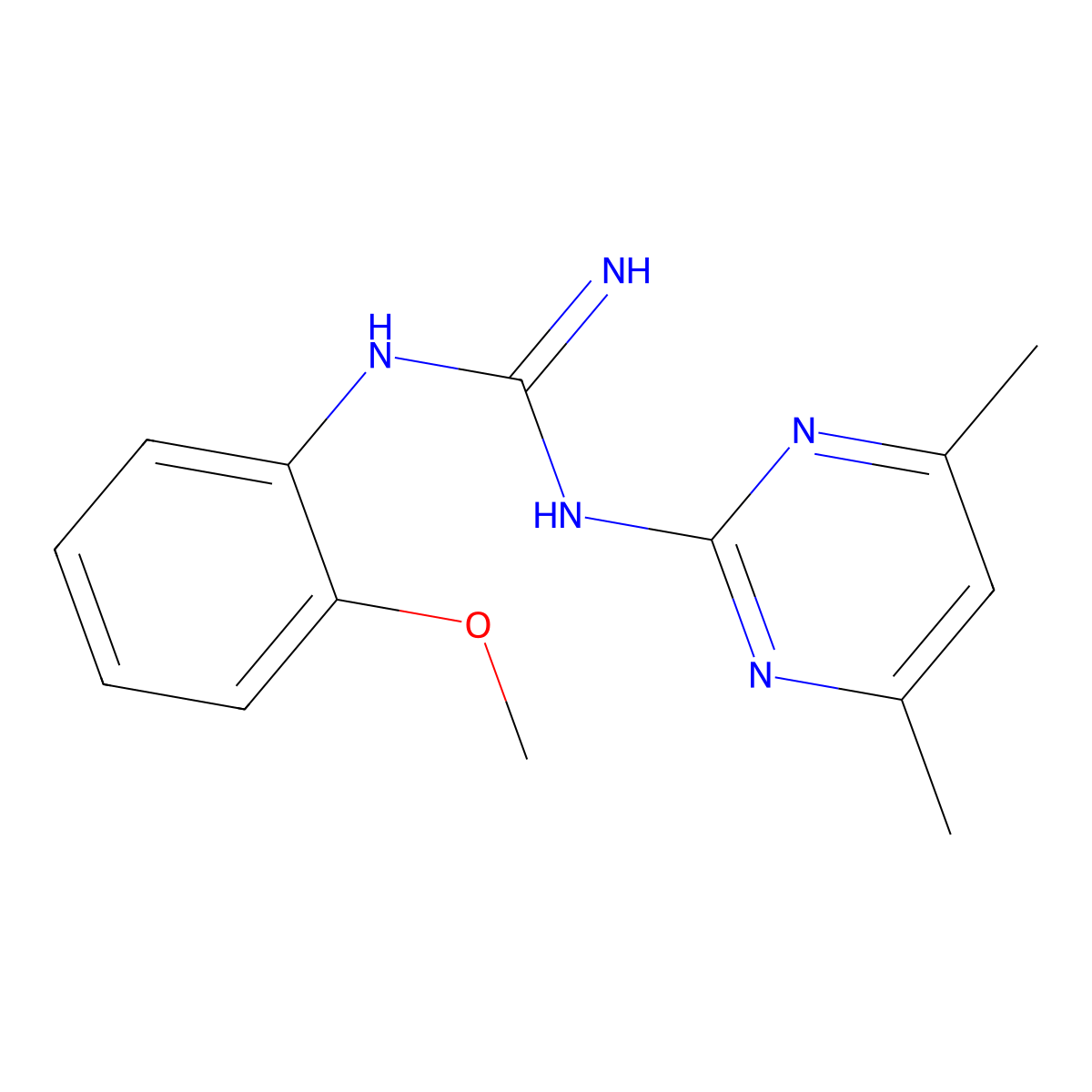 1-(4,6-Dimethylpyrimidin-2-yl)-3-(2-methoxyphenyl)guanidine molecular structure, CAS 304868-09-5