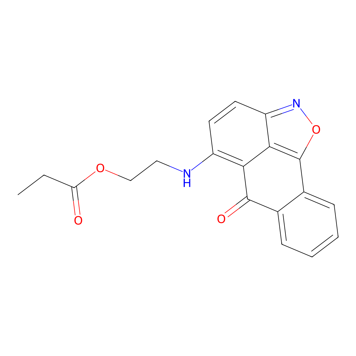 2-((6-oxo-6H-anthra[1,9-cd]isoxazol-5-yl)amino)ethyl propionate molecular structure, CAS 304868-42-6
