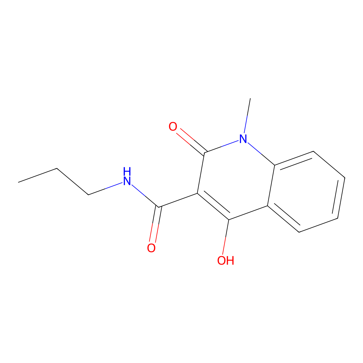 4-hydroxy-1-methyl-2-oxo-N-propyl-1,2-dihydroquinoline-3-carboxamide molecular structure, CAS 304868-96-0