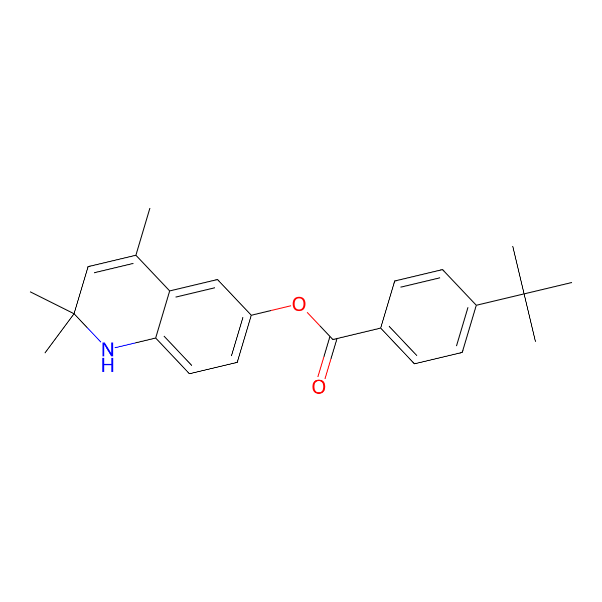 2,2,4-Trimethyl-1,2-dihydroquinolin-6-yl 4-tert-butylbenzoate molecular structure, CAS 304869-14-5