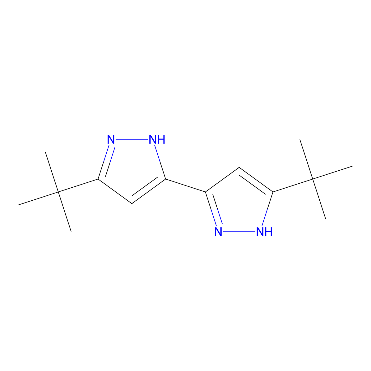 5,5'-di-tert-butyl-1H,2'H-3,3'-bipyrazole molecular structure, CAS 304869-97-4