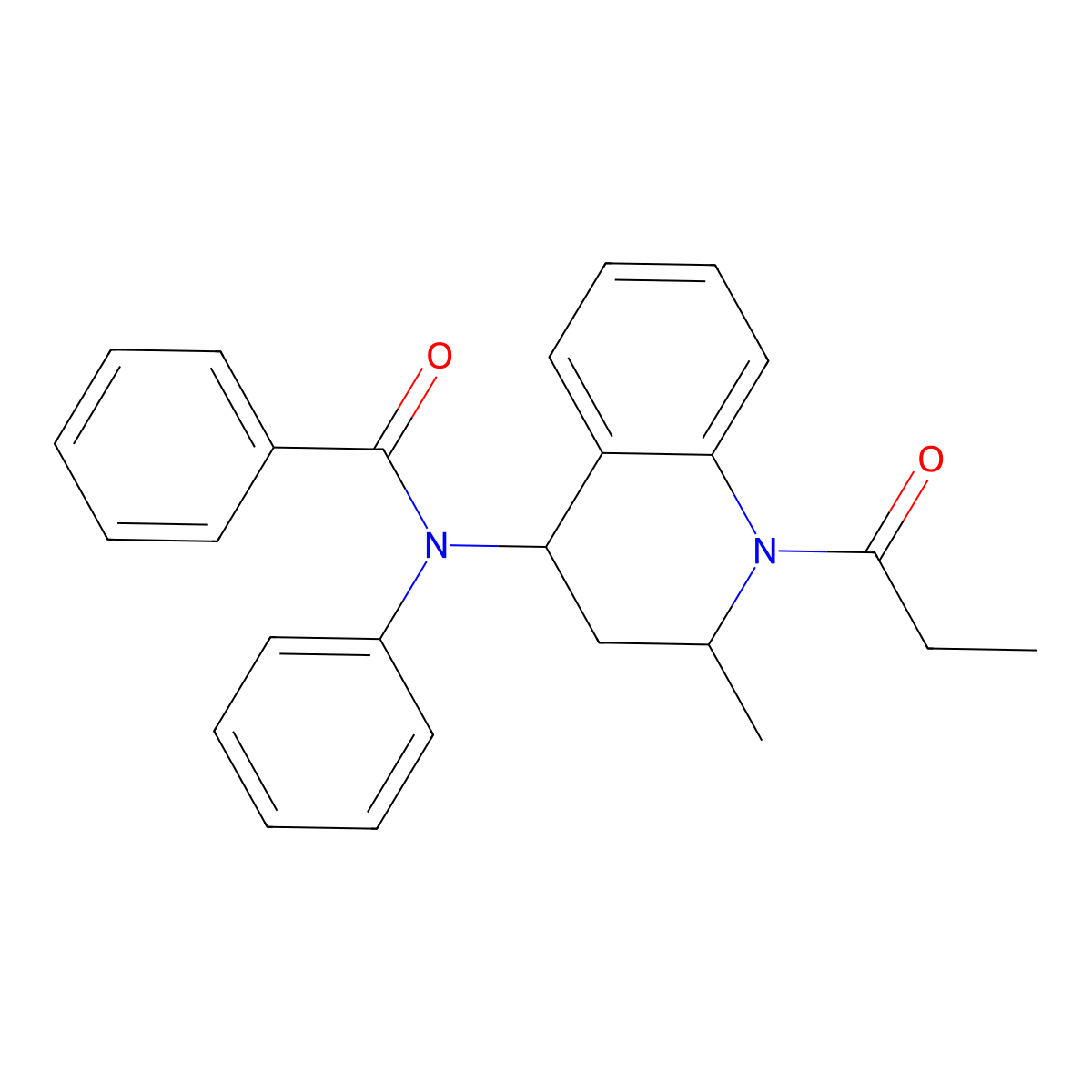 N-(2-methyl-1-propanoyl-1,2,3,4-tetrahydroquinolin-4-yl)-N-phenylbenzamide molecular structure, CAS 304870-11-9