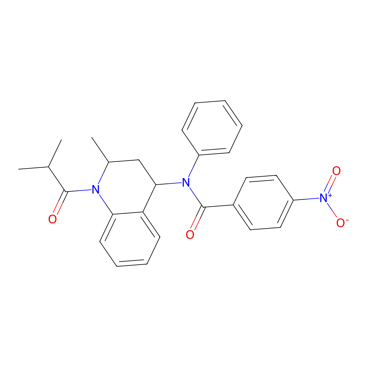 N-[2-methyl-1-(2-methylpropanoyl)-3,4-dihydro-2H-quinolin-4-yl]-4-nitro-N-phenylbenzamide molecular structure, CAS 304870-18-6
