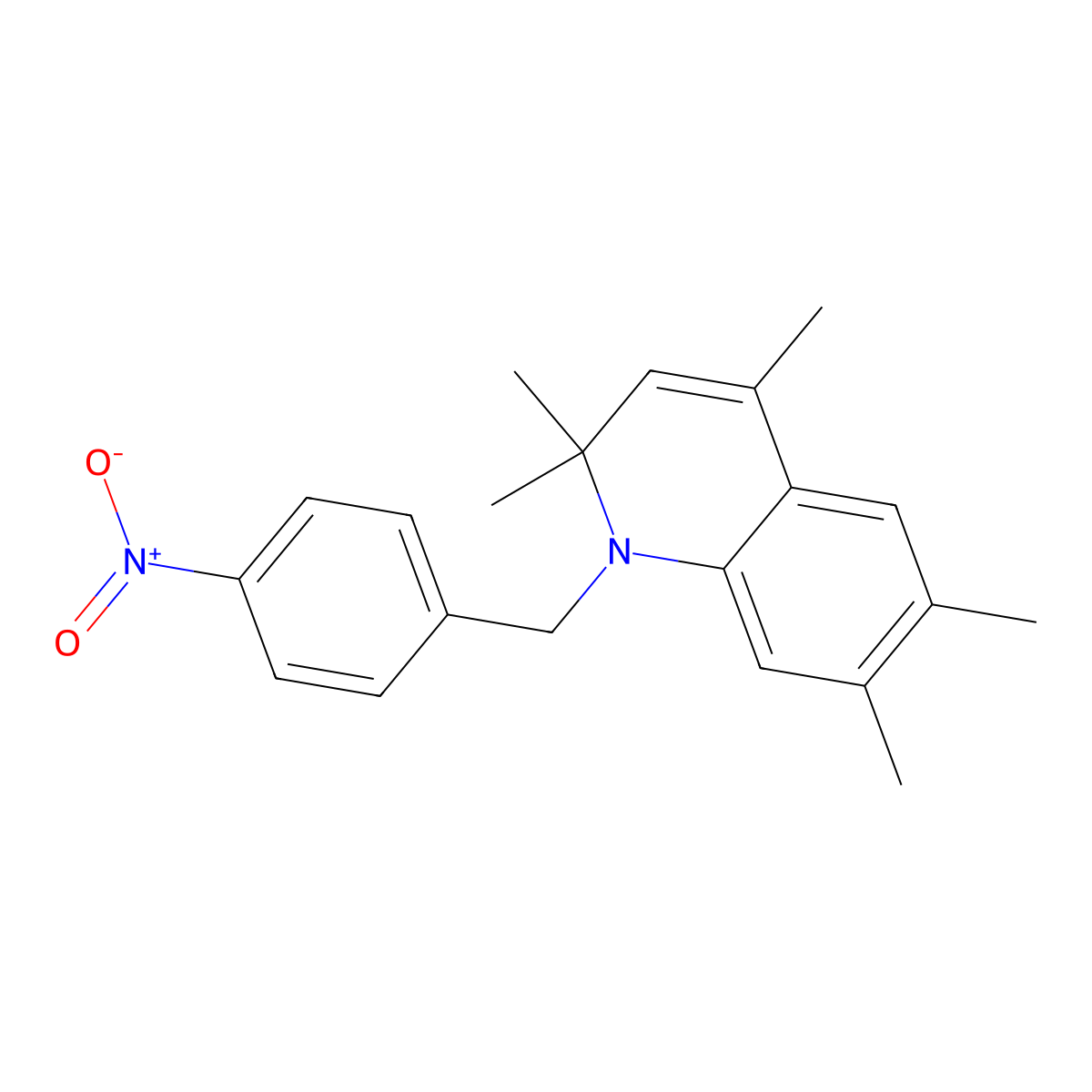 2,2,4,6,7-Pentamethyl-1-[(4-nitrophenyl)methyl]quinoline molecular structure, CAS 304870-64-2