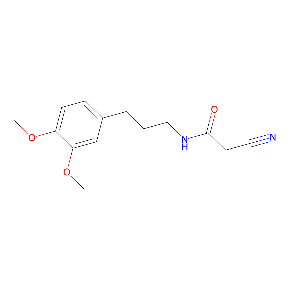 2-cyano-N-[3-(3,4-dimethoxyphenyl)propyl]acetamide molecular structure, CAS 304870-85-7