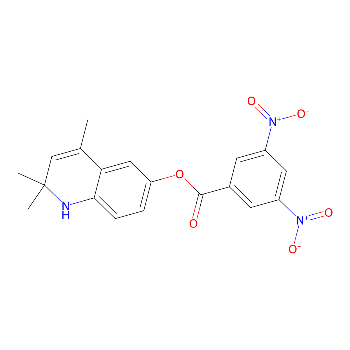 2,2,4-Trimethyl-1,2-dihydroquinolin-6-yl 3,5-dinitrobenzoate molecular structure, CAS 304870-87-9
