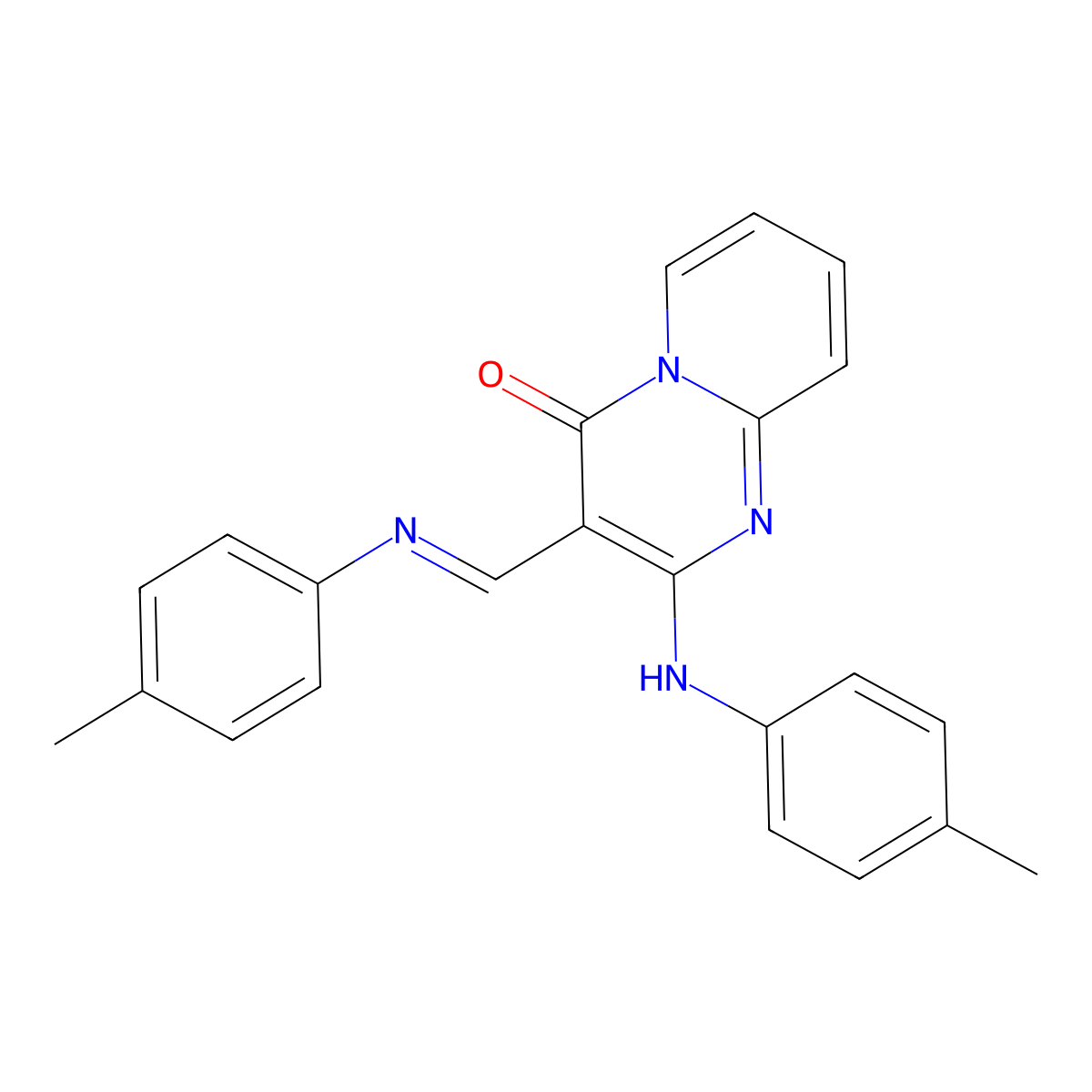2-[(4-methylphenyl)amino]-3-{(E)-[(4-methylphenyl)imino]methyl}-4H-pyrido[1,2-a]pyrimidin-4-one molecular structure, CAS 304871-12-3