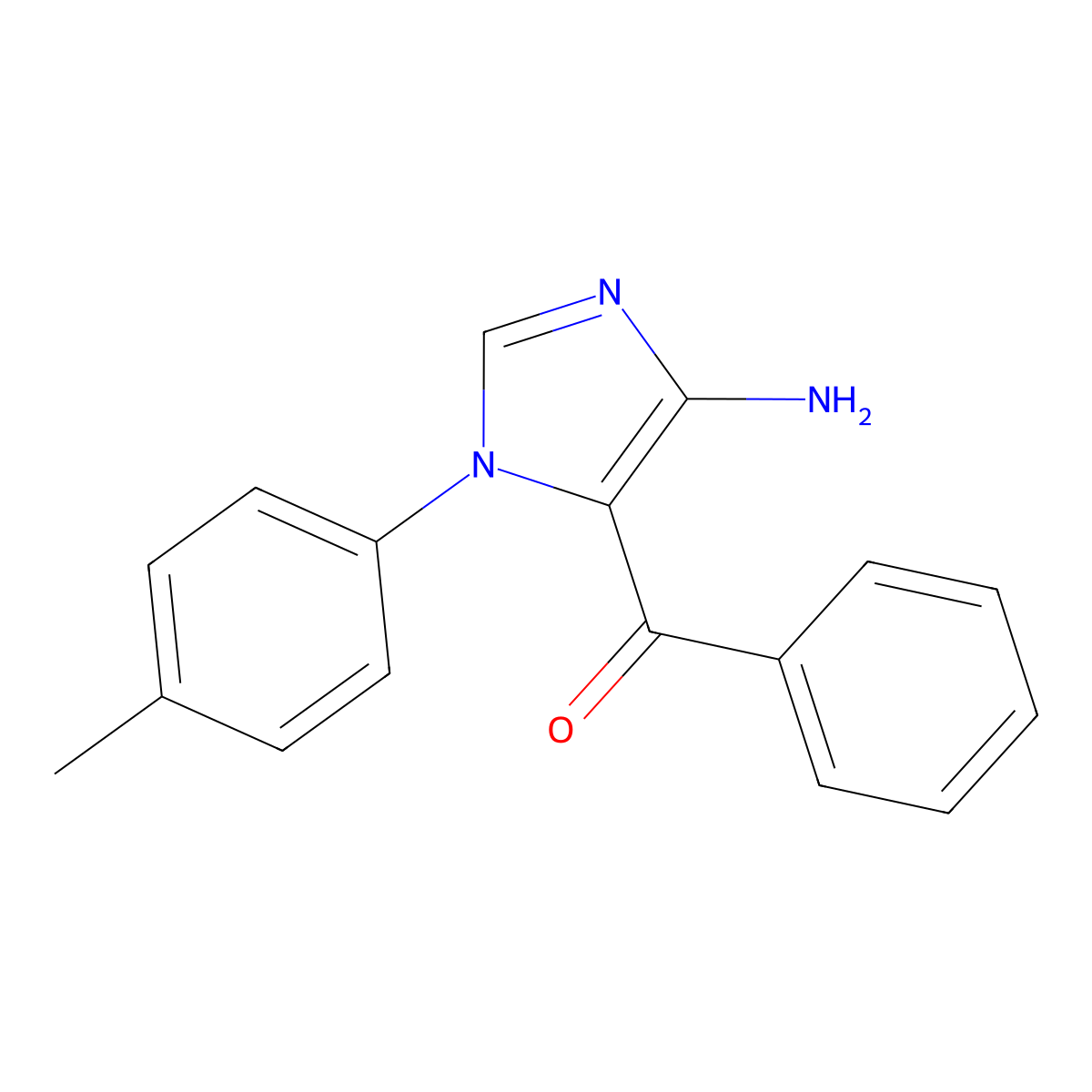(4-Amino-1-(p-tolyl)-1H-imidazol-5-yl)(phenyl)methanone molecular structure, CAS 304871-19-0