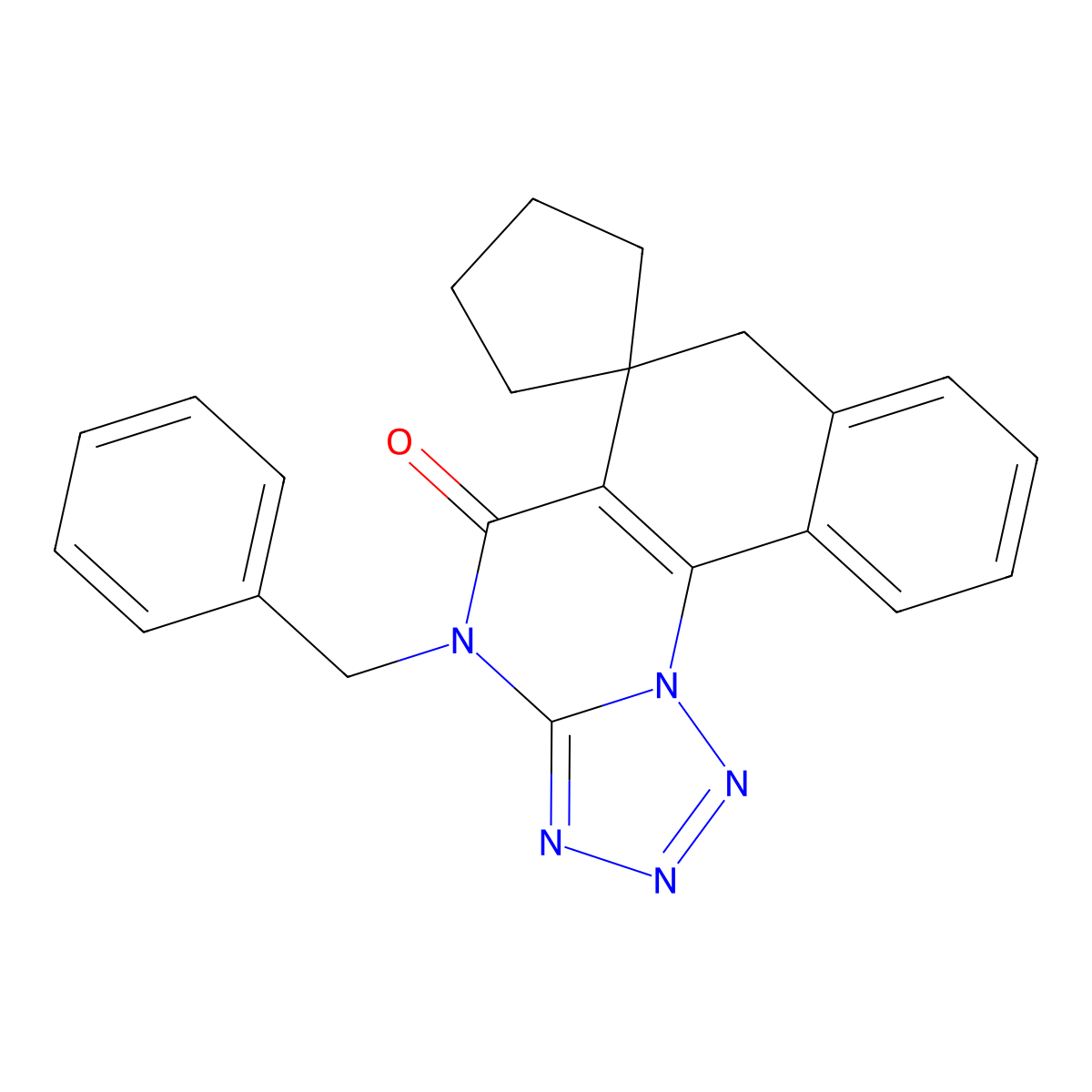 4-benzyl-4H-spiro[benzo[h]tetrazolo[1,5-a]quinazoline-6,1'-cyclopentan]-5(7H)-one molecular structure, CAS 304871-31-6
