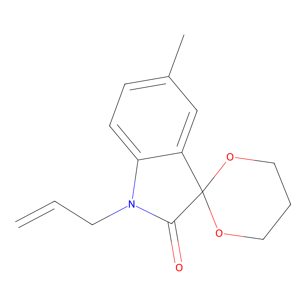 1'-Allyl-5'-methylspiro[[1,3]dioxane-2,3'-indolin]-2'-one molecular structure, CAS 304871-60-1